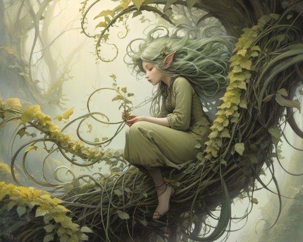 Whimsical Fairy in Enchanting Forest Setting