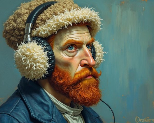 Portrait of a Man with Red Hair and Earmuffs