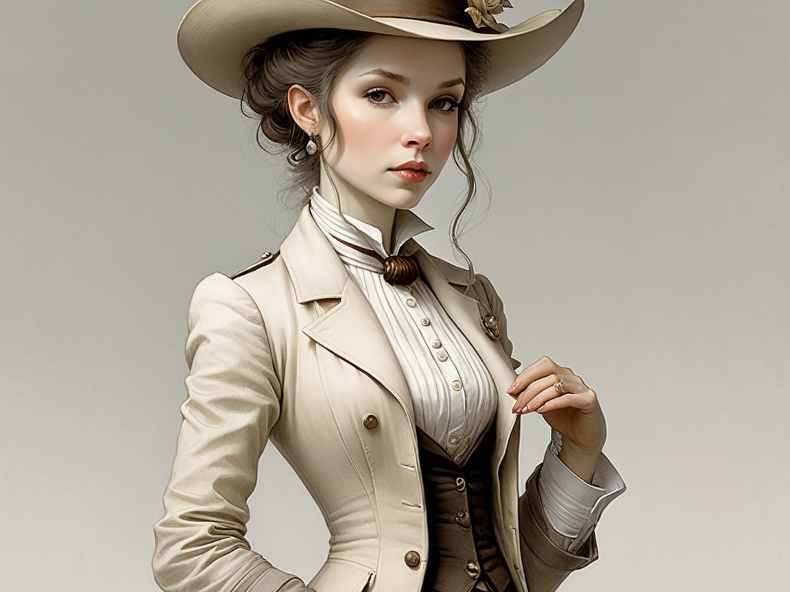 Vintage-Inspired Outfit with Cream Blazer and Hat