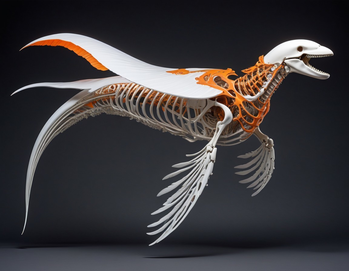 Skeletal dragon-like creature with white skull on dark background