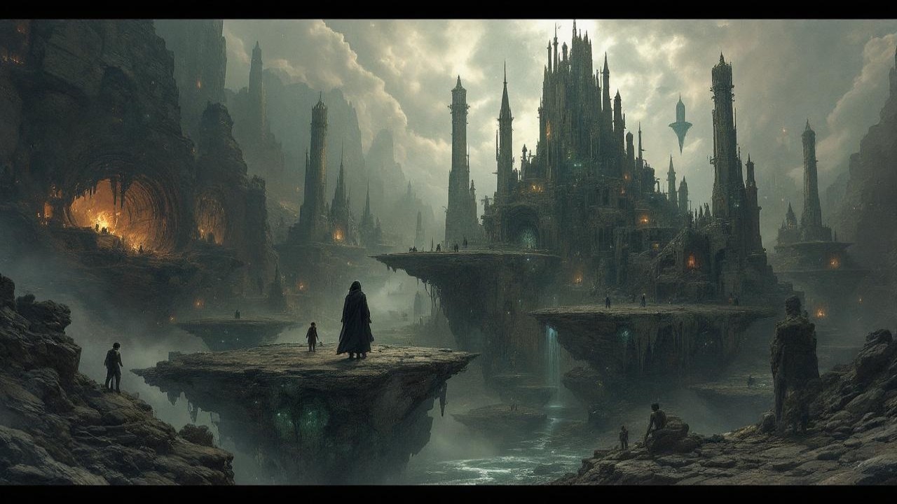 Majestic Castle in a Dark Ethereal Landscape