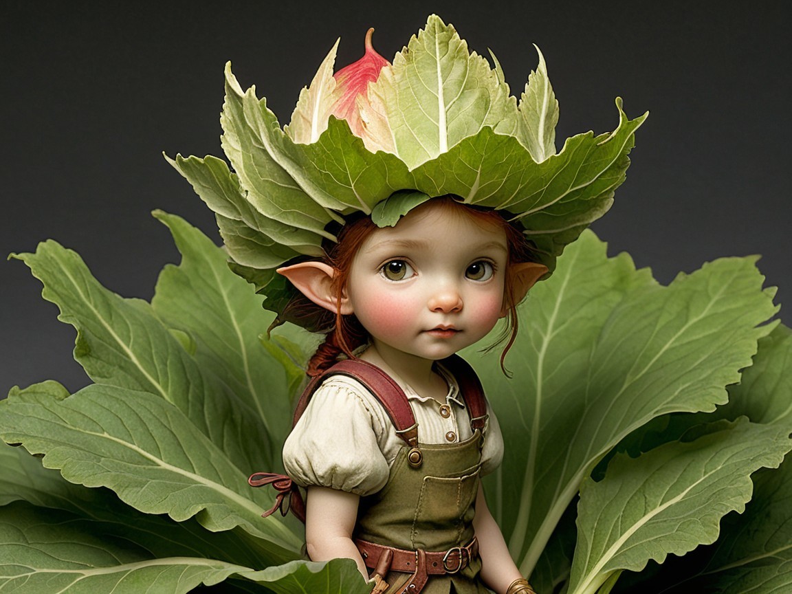 Whimsical Fairy-Like Girl in Lush Nature Setting
