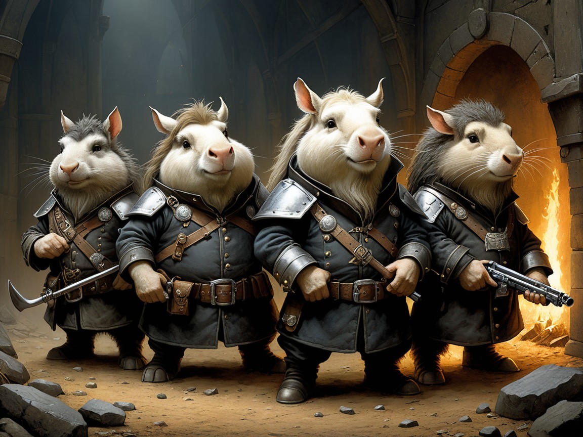 Anthropomorphic Animals in Dark Medieval Uniforms