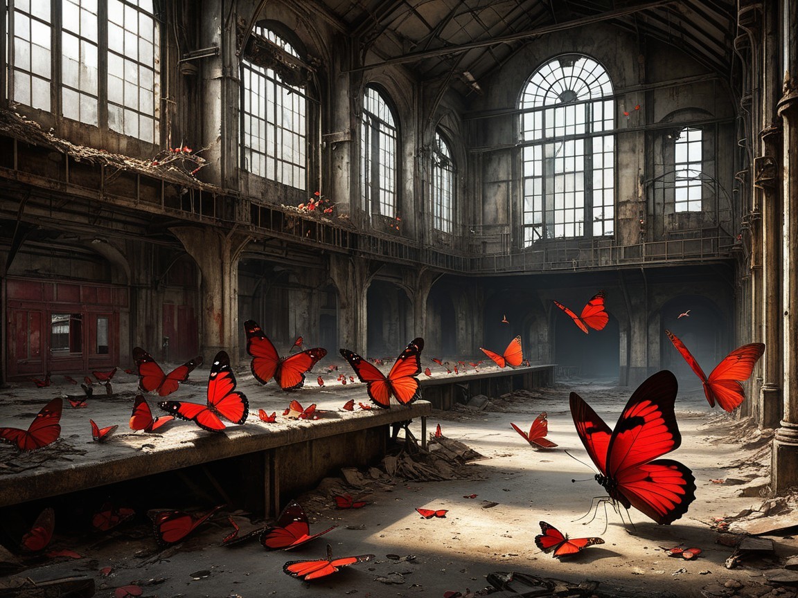 Dramatic Digital Painting of a Dark Train Station