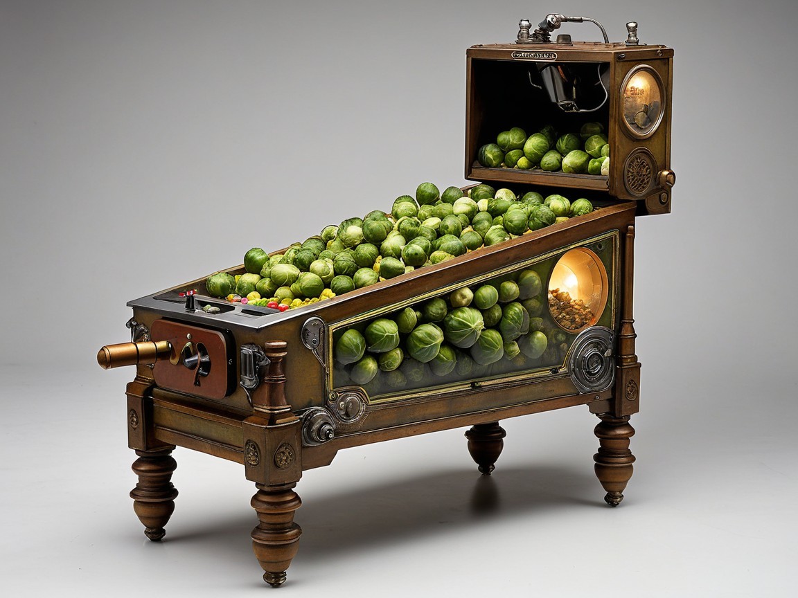 Steampunk Machine with Brussels Sprouts Display
