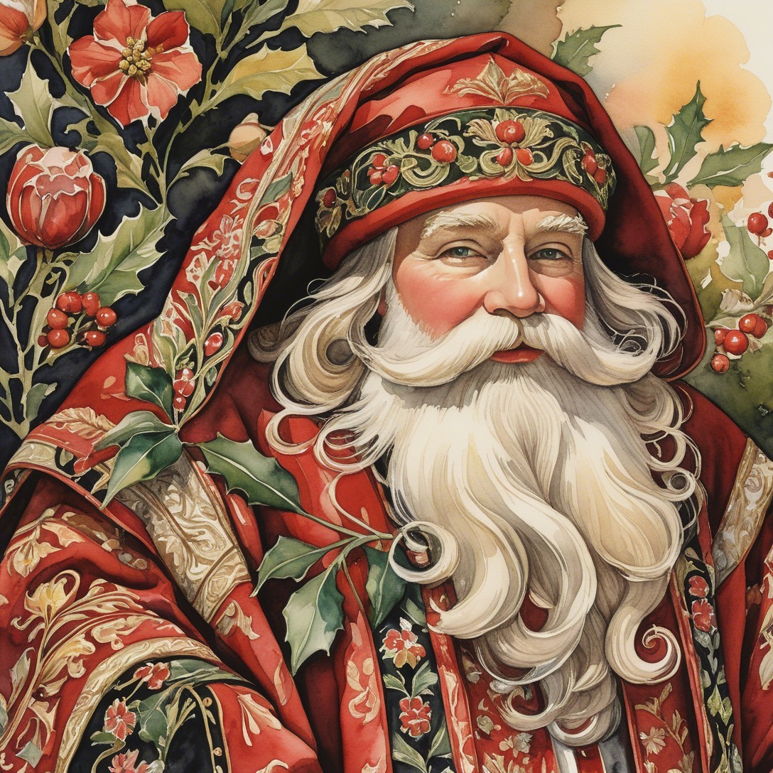 Jolly Santa Claus Figure in Festive Holiday Setting