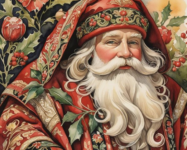 Jolly Santa Claus Figure in Festive Holiday Setting