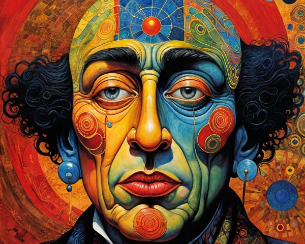 Vibrant Surreal Portrait of a Colorful Man
