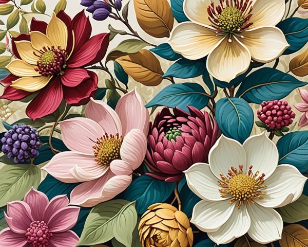 Vibrant Flower Arrangement with Bold Petals and Greens