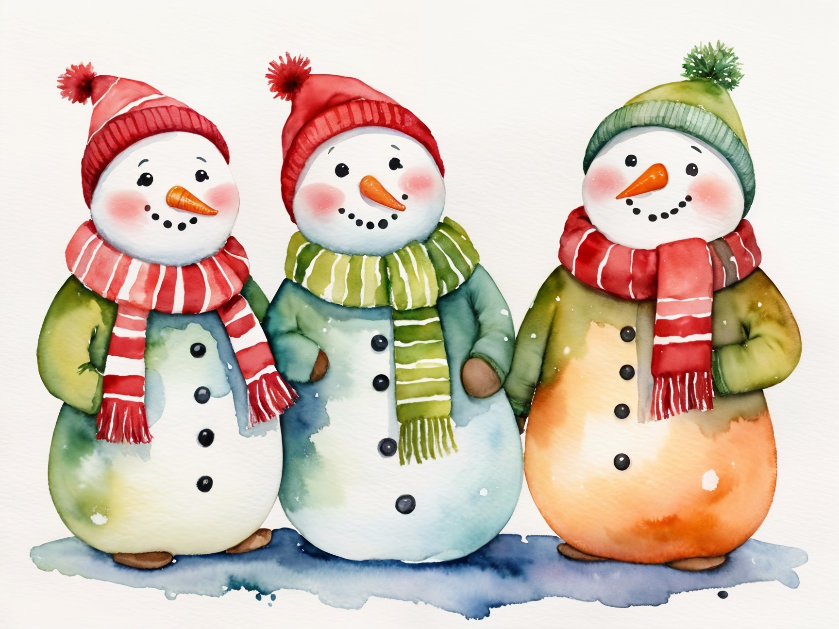 Charming Snowmen Embrace Winter Joy