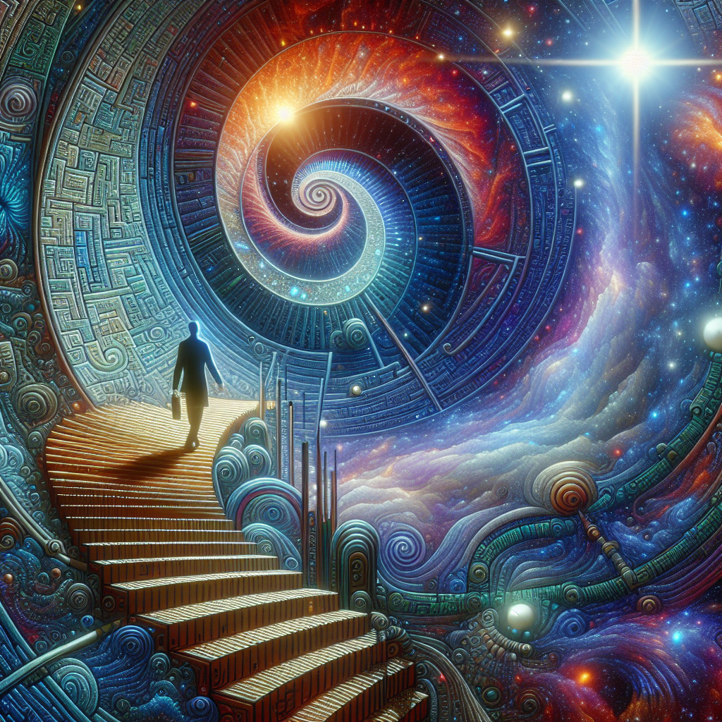 Spiraling Staircase Against Cosmic Background