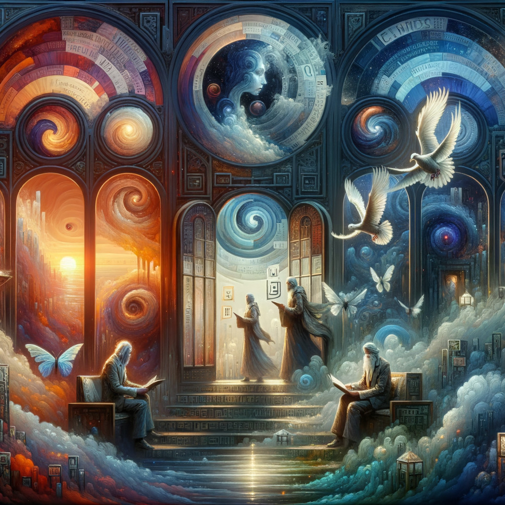 Abstract Surreal Landscape with Cosmic Elements