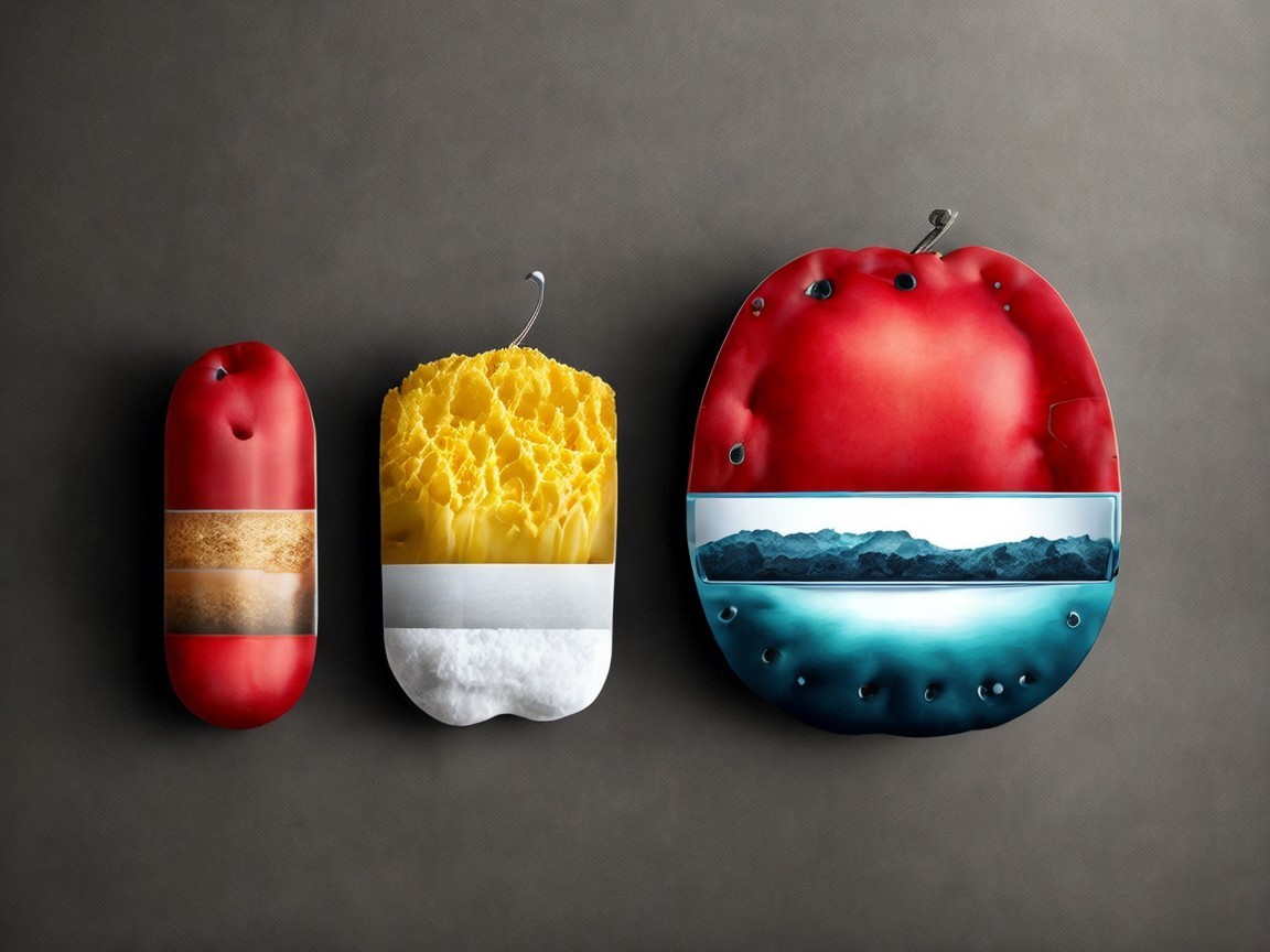 Whimsical Fruit Representations with Unique Textures