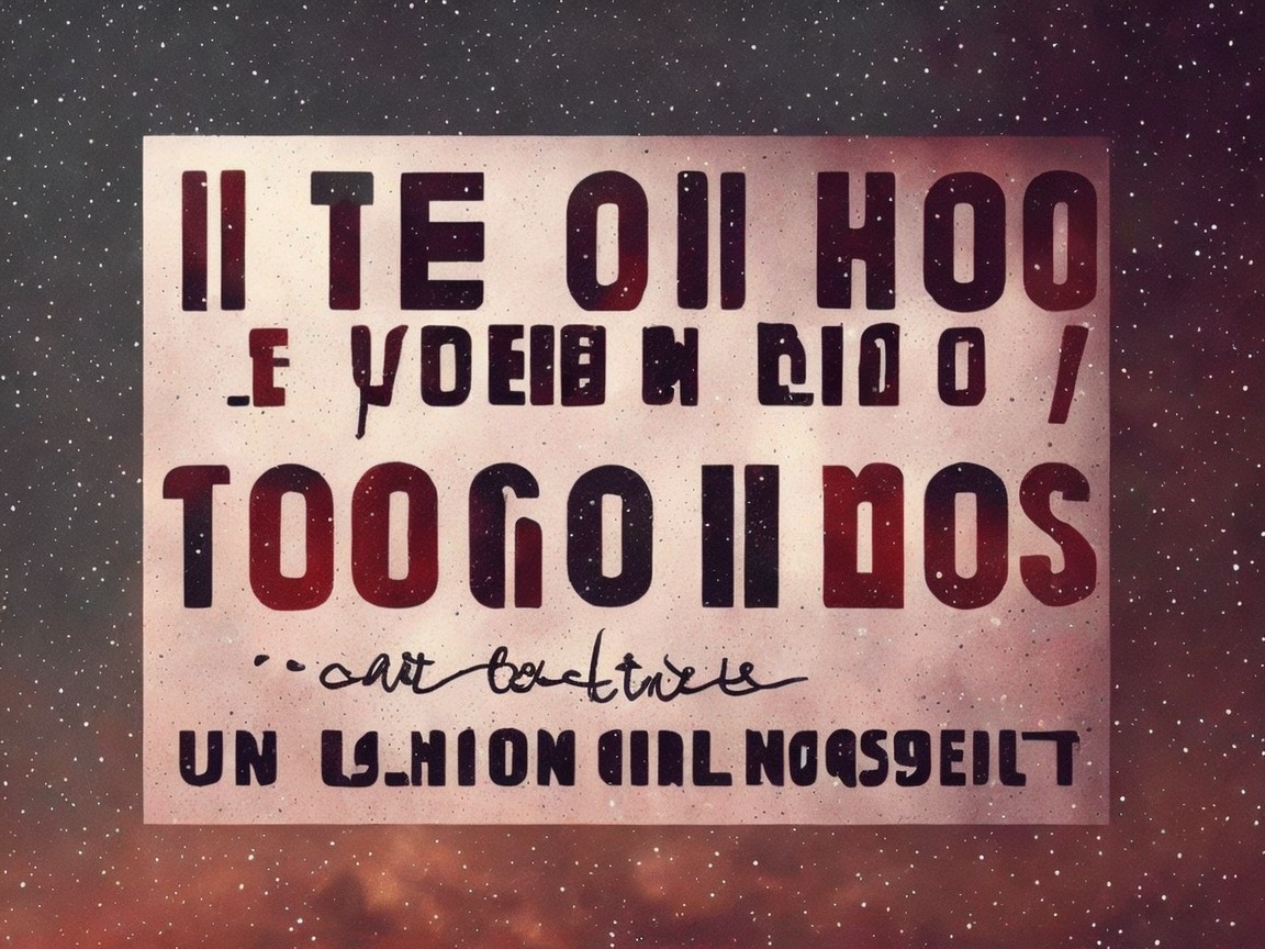 Stylized Text Overlay on Cosmic Background