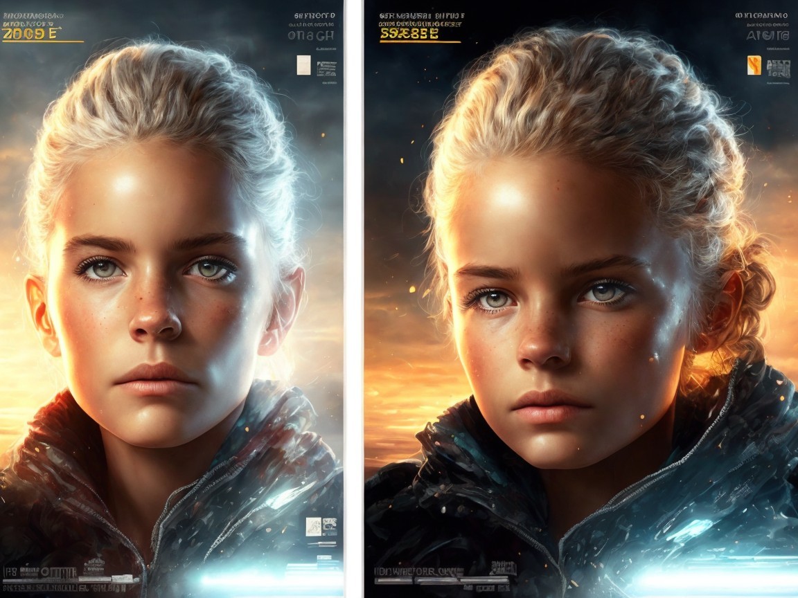 Portraits of a Young Girl in Futuristic Outfit