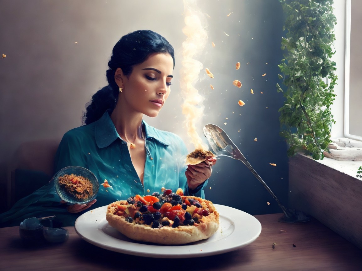 Woman Prepares Colorful Fruit Dessert Pie in Kitchen