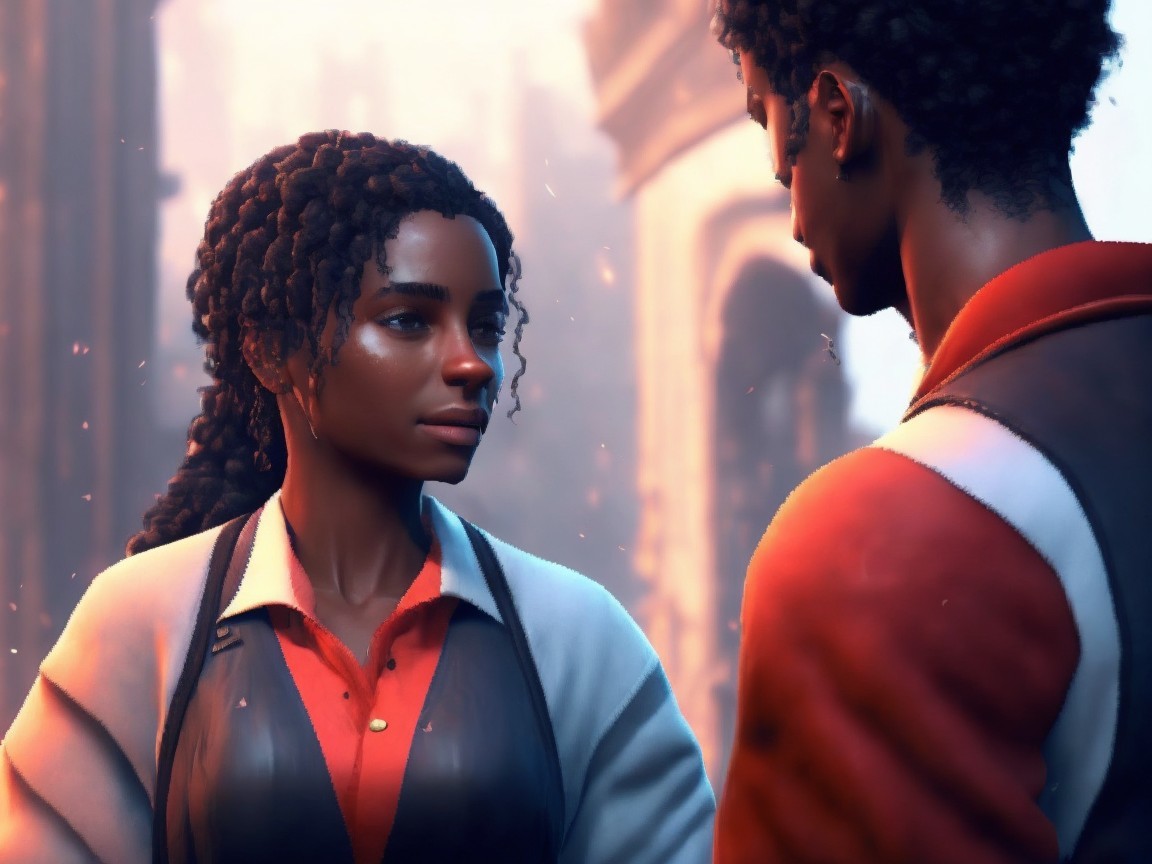 Deep Conversation Between Two Individuals in Ethereal Light