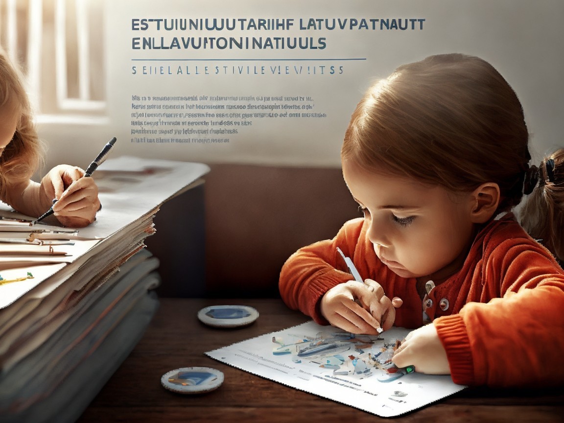 Child Coloring at Wooden Table with Art Supplies