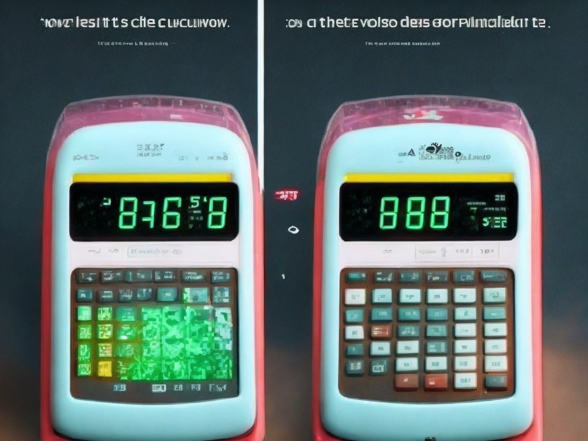 Two Pink Calculators with Unique Displays and Designs