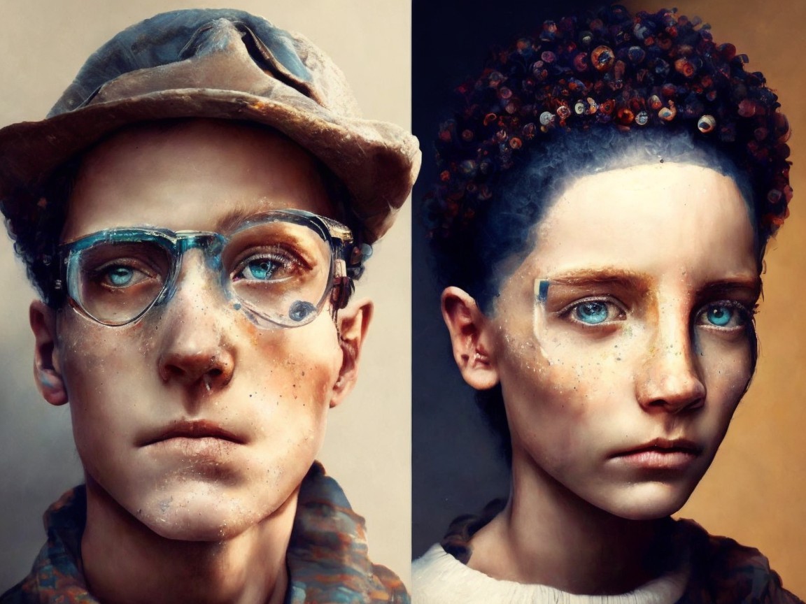 Hyper-realistic portraits of individuals with unique features