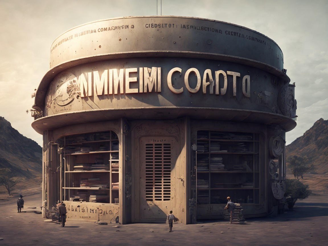 Futuristic Circular Building with Industrial Design