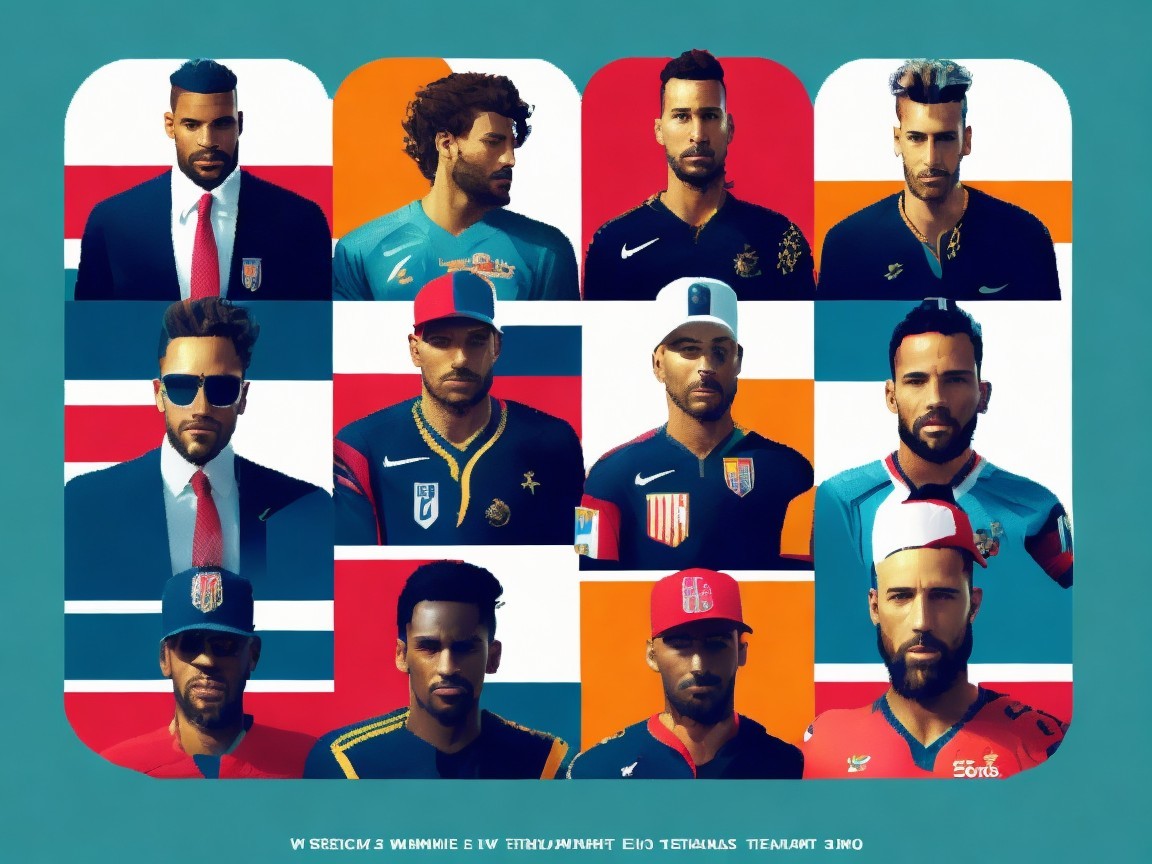 Stylized Portraits of Male Athletes in Modern Art