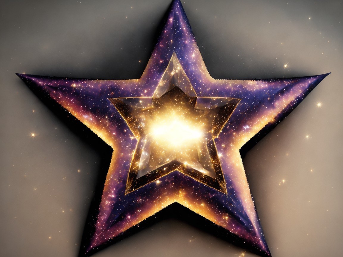Vibrant Star-Shaped Design with Cosmic Elements