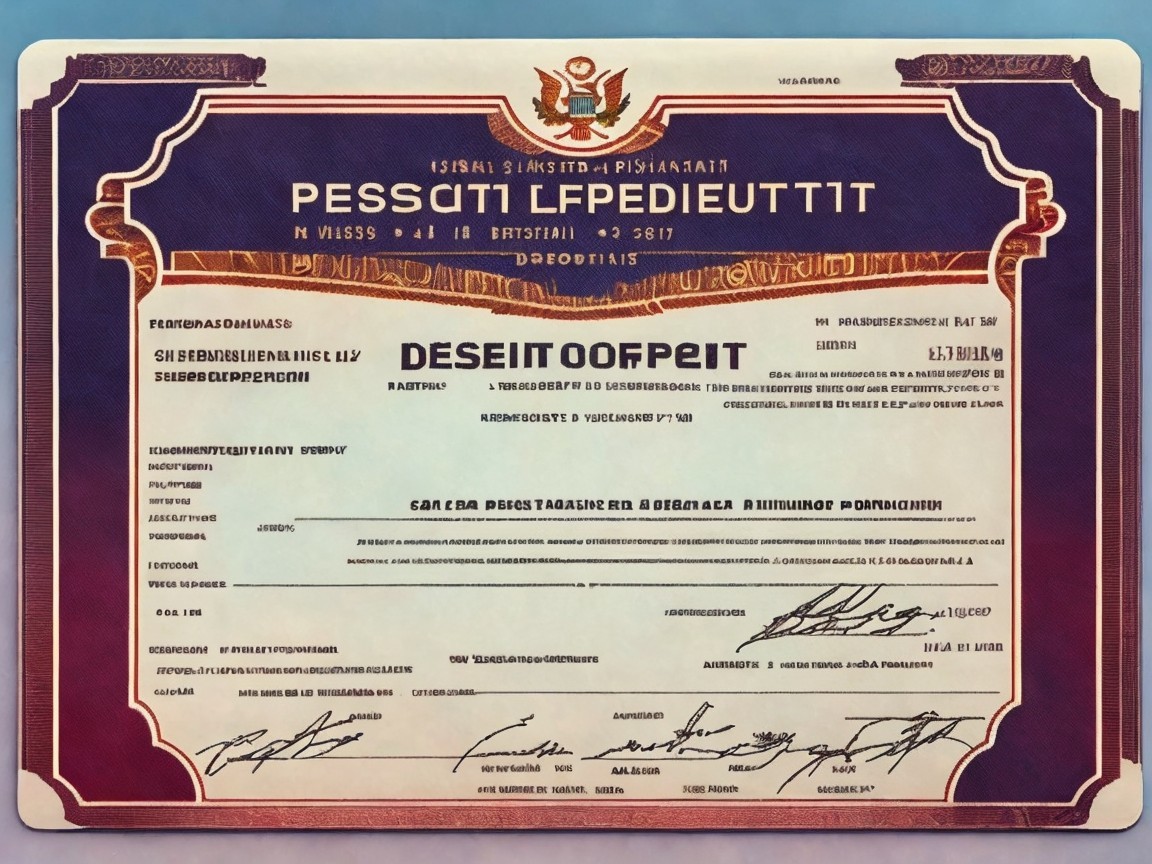 Decorative Certificate with Ornate Borders and Emblem
