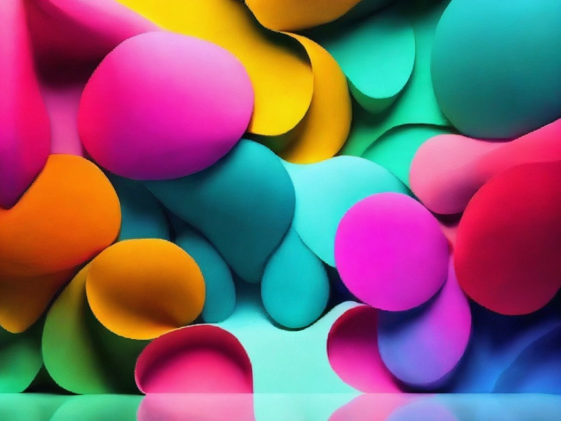 Vibrant Abstract Design with Colorful Rounded Shapes