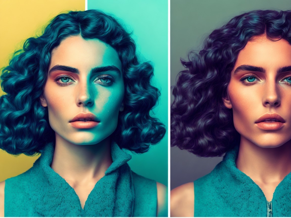 Portrait of a Confident Woman with Curly Hair