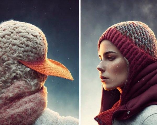 Fashionable Winter Hats: Cream Visor and Maroon Beanie
