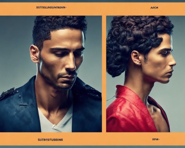 Contrasting Fashion Styles of Male Models in Split Image