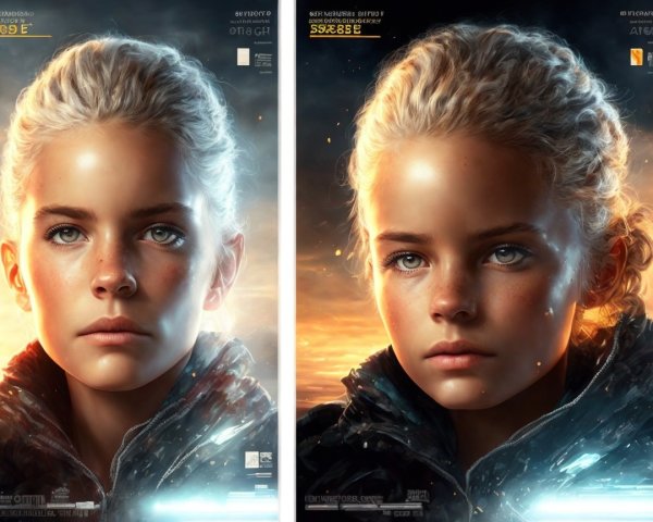 Portraits of a Young Girl in Futuristic Outfit