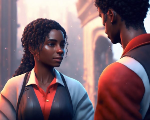 Deep Conversation Between Two Individuals in Ethereal Light