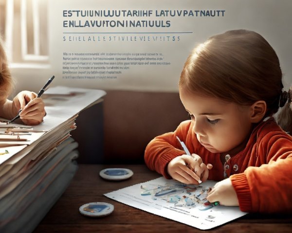 Child Coloring at Wooden Table with Art Supplies