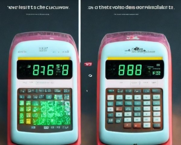 Two Pink Calculators with Unique Displays and Designs