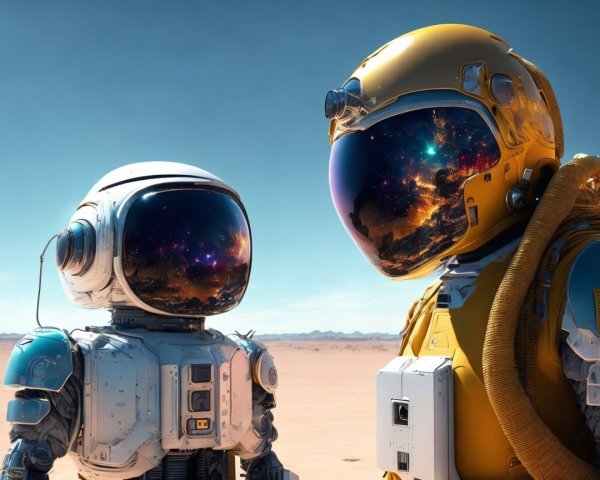 Astronauts on a Desert Planet with Cosmic Reflection