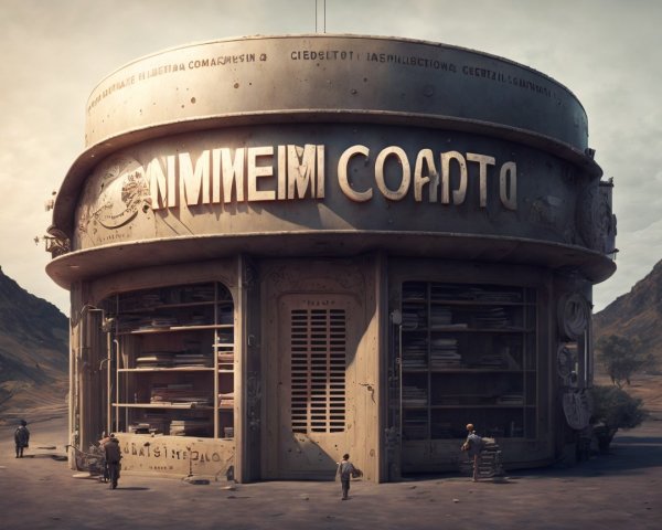 Futuristic Circular Building with Industrial Design