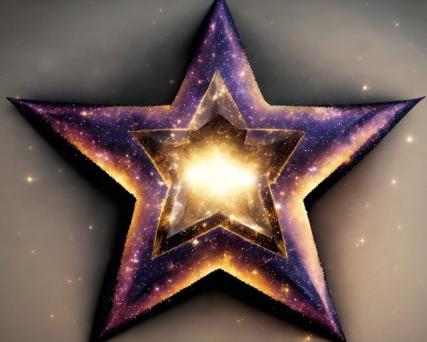 Vibrant Star-Shaped Design with Cosmic Elements