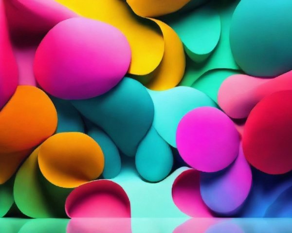 Vibrant Abstract Design with Colorful Rounded Shapes