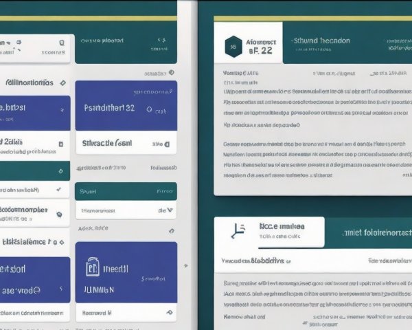 Digital Interface Design with Organized Text Elements