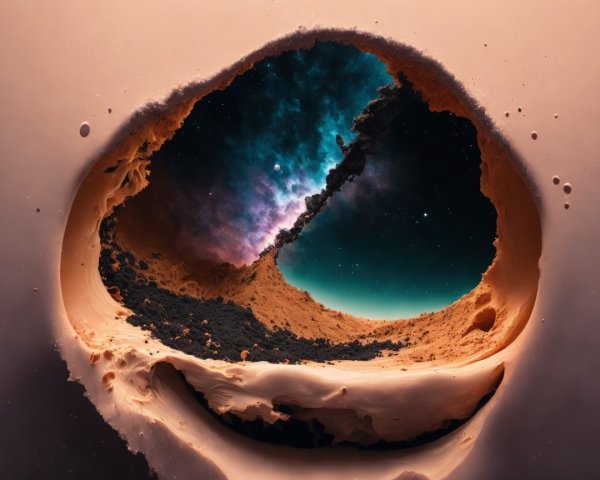 Abstract Cosmic Landscape with Vibrant Galaxy Elements