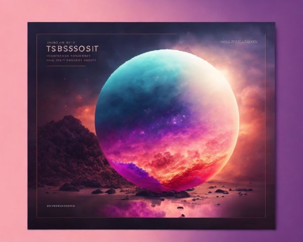 Vibrant Planet Surrounded by Dreamy Nebula and Mountains