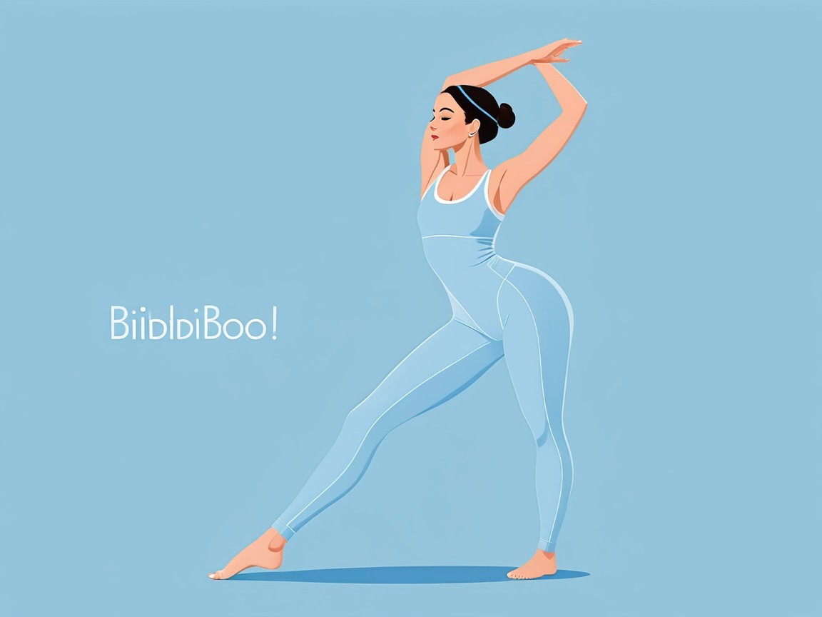 Stylized Woman in Blue Bodysuit with Headphones