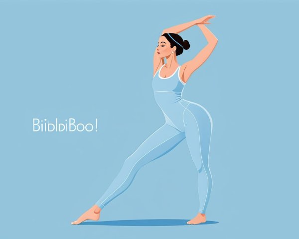Stylized Woman in Blue Bodysuit with Headphones