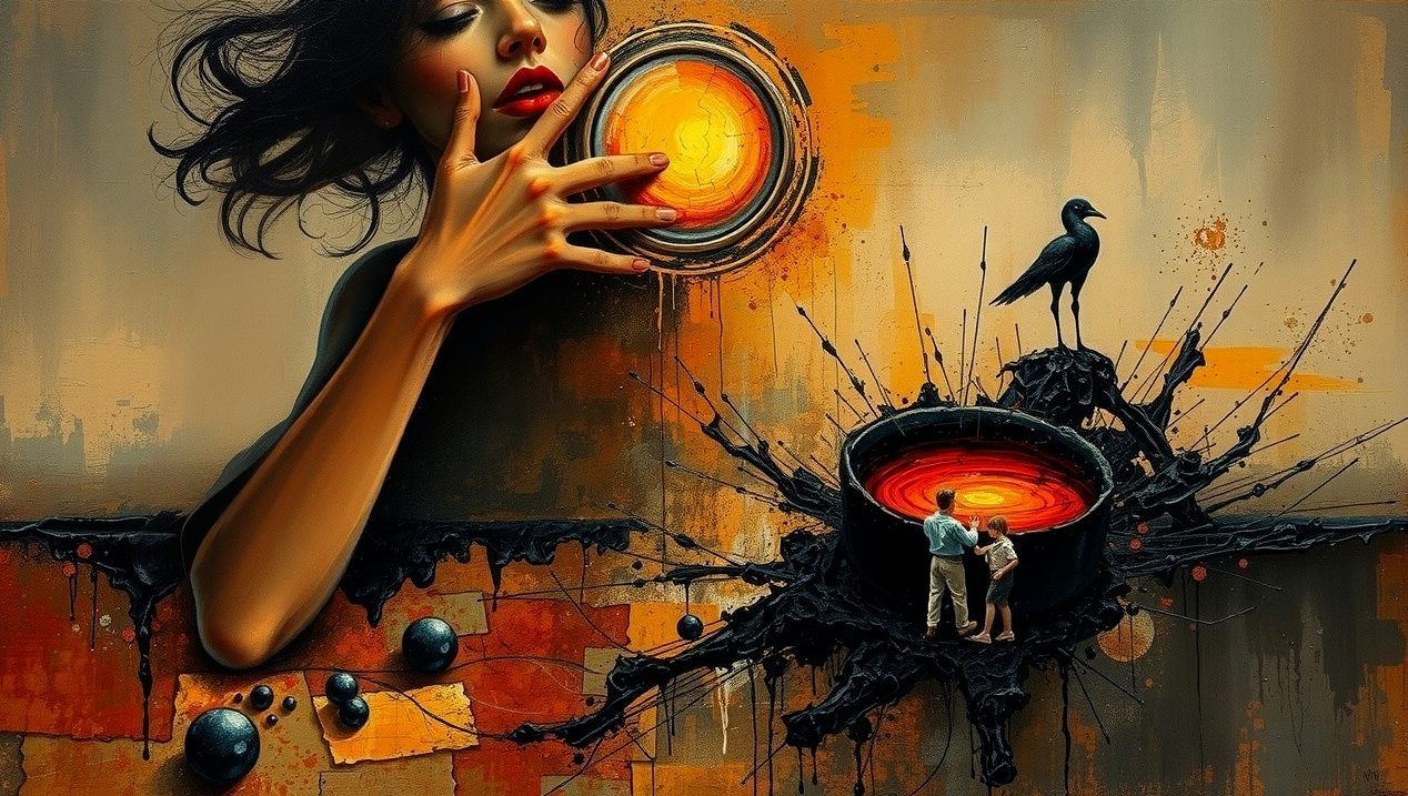 Surreal and Abstract Elements in a Captivating Scene