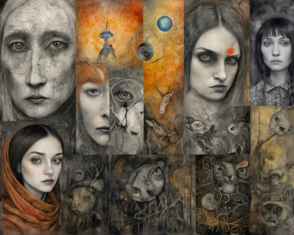 Ethereal Portraits of Women with Intricate Illustrations