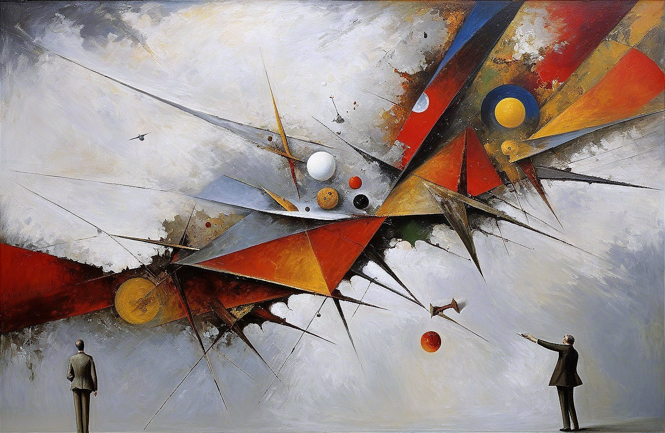 Abstract Explosion of Shapes and Colors in Artwork