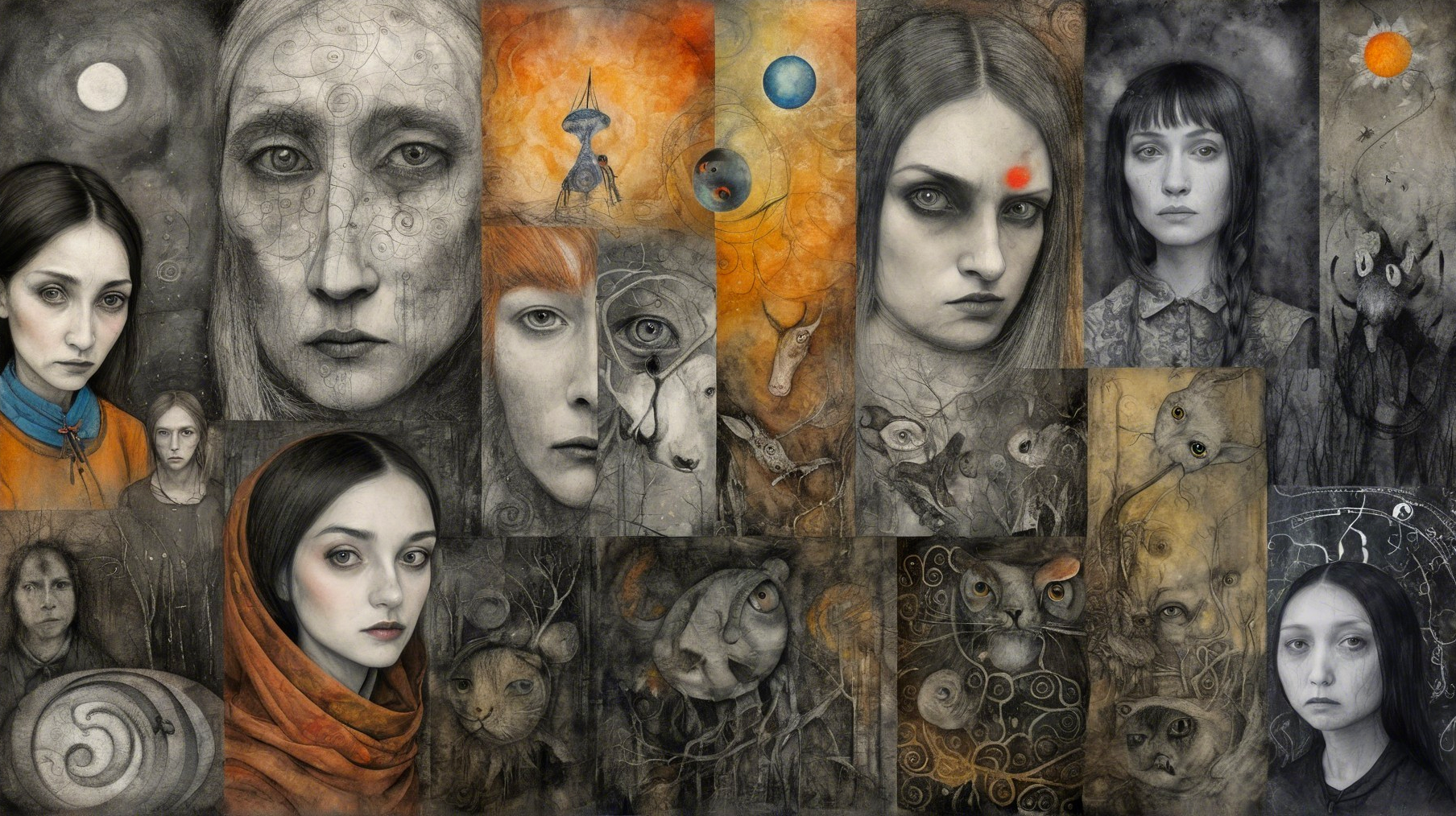 Ethereal Portraits of Women with Intricate Illustrations