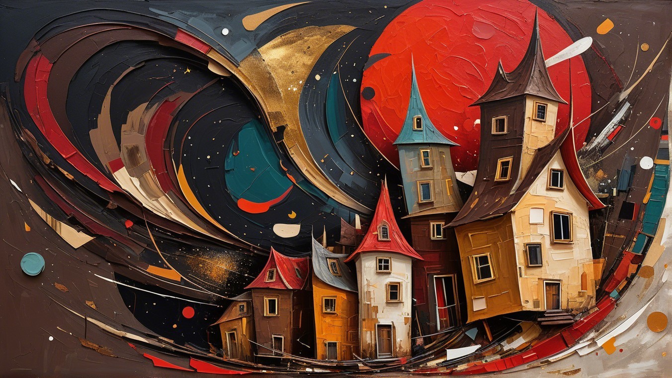 Colorful Abstract Houses with Whimsical Shapes